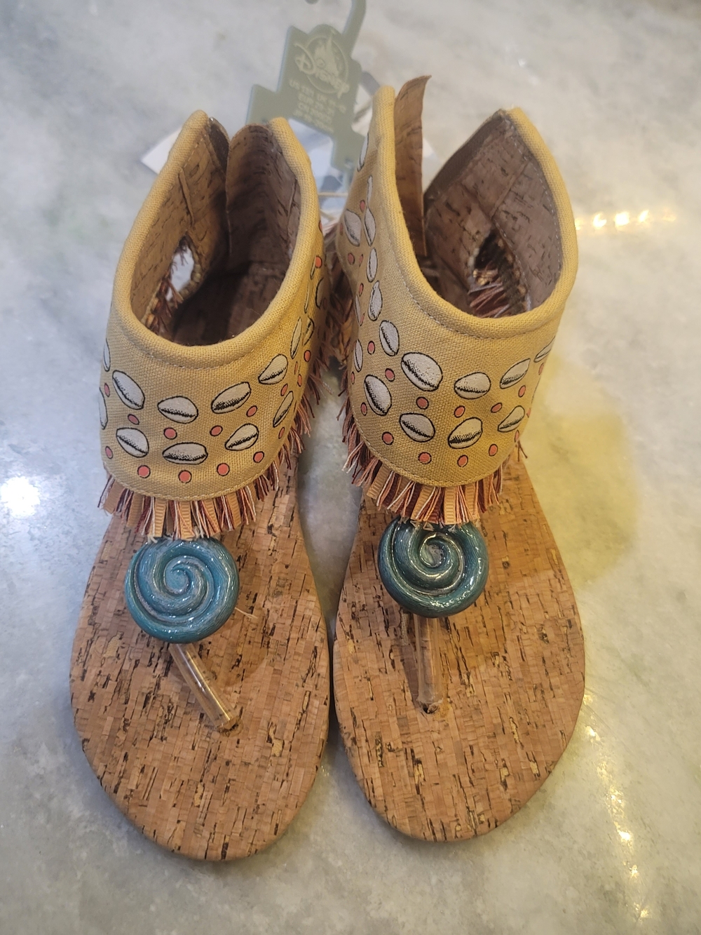 Disney's Moana Cork Sandals with Decorative Blue Accent